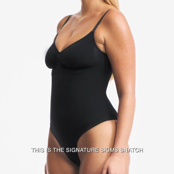 SKIMS Other - Skims black onxy brief bodysuit women size L/XL compression shapewear seamless